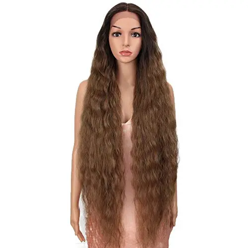 Style Icon 41 inch long wavy lace front wig in brown