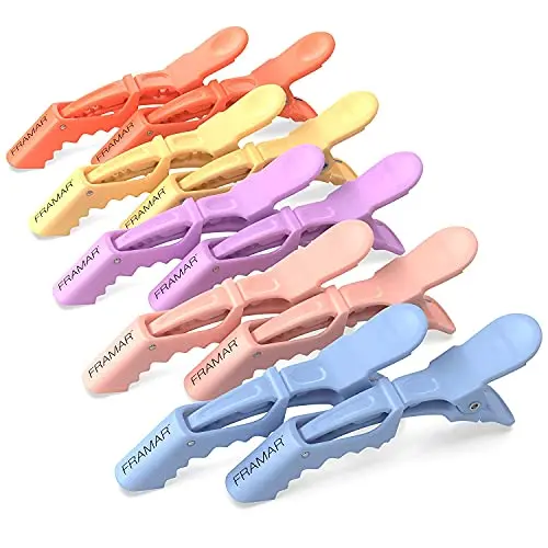 FRAMAR pastel alligator hair clips set of 10