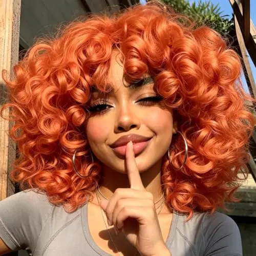 AIDUSA short curly ginger afro wig