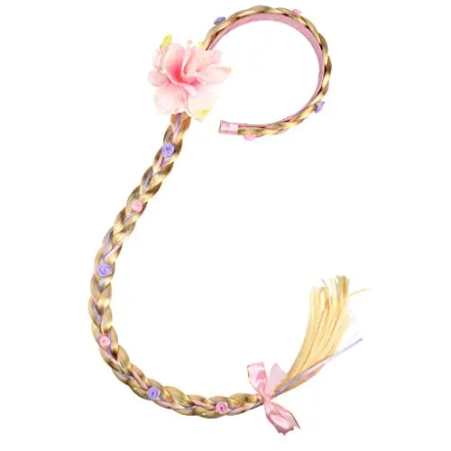 Nydotd pink princess braided headband wig