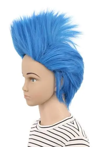 Karlery kids short straight blue wig for Halloween and cosplay