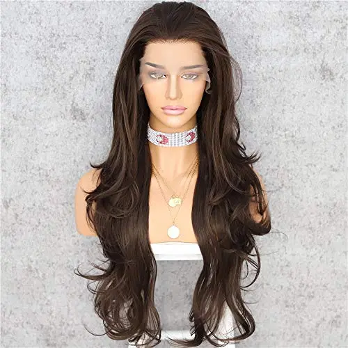Sapphirewigs HYWIG-001 dark brown heat resistant hand tied lace front wig