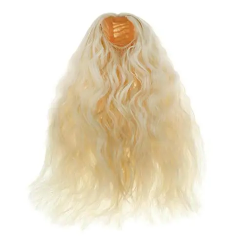 Long curly light gold BJD wig