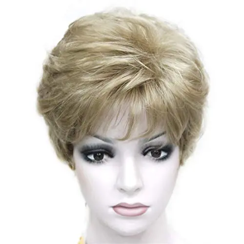 Lydell short choppy layered honey ash blonde wig for women