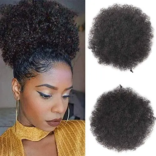 Xtrend short African kinky curly drawstring puff ponytail extension