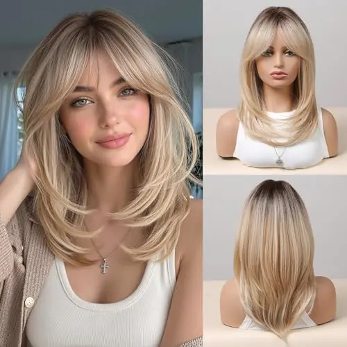 Esmee LC242 16 inch blonde ombre wig with bangs