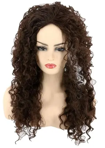 LeMarnia long curly brown afro wig