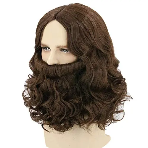 LeMarnia Wizard Wig and Beard Set in Brown
