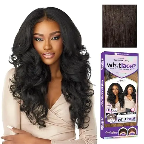 Sensationnel Latisha dark brown curly lace front wig