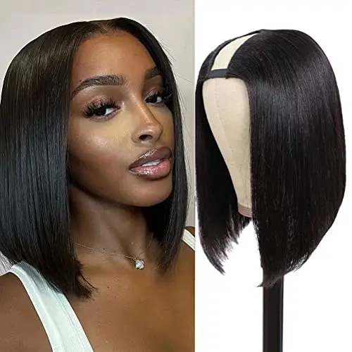 PANEWAY straight bob U-part wig in natural black