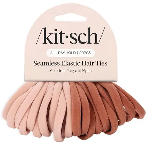 Kitsch nylon hair ties in blush colour
