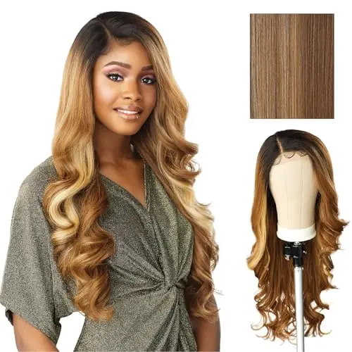 Sensationnel Butta Unit 7 HD lace front wig in Flamboyage Blonde displayed on a mannequin