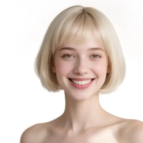 Onedor 10-inch platinum blonde flapper bob wig
