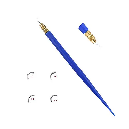 Plastic ventilating needle holder with four needle sizes for lace wig making