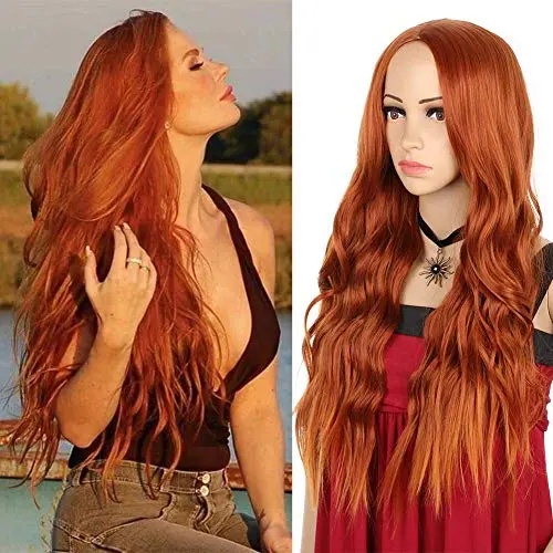 Xtrend 24 Inch Ginger Wavy Copper Red Wig