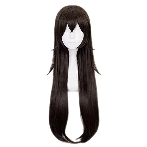 Long straight amber Genshin Impact cosplay wig with cap