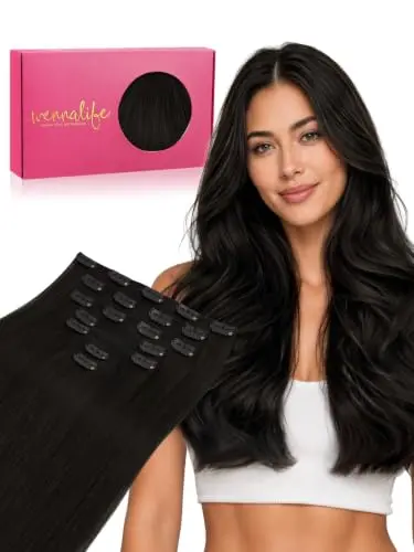 Wennalife clip-in hair extensions in natural black