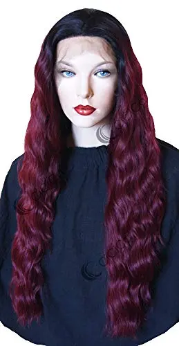 CiCiCa Olivia loose curly burgundy ombre lace front wig