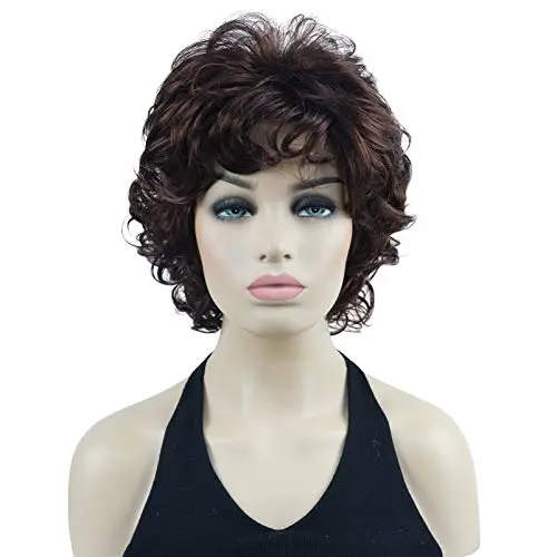Lydell Short Soft Super Curly Wig Layered Natural Movement Synthetic Women Cosplay Wigs Auburn