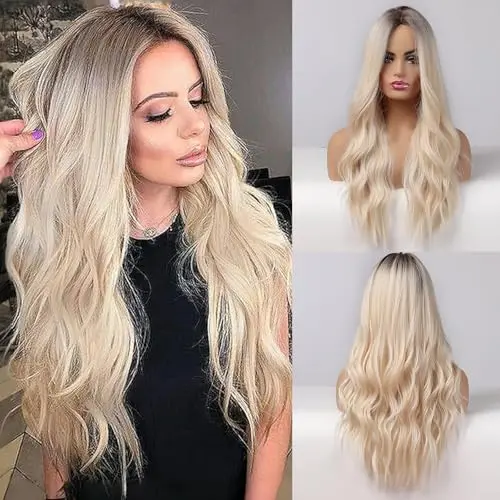 Esmee 26 Inch Long Wavy Ombre Blonde Wig