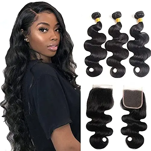 Body wave bundles with 4x4 lace closure