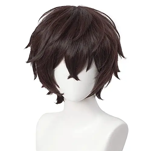Aicos bungo brown short curly anime boy wig