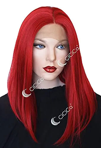 CiCiCa KATE T-shape Swiss lace red bob wig