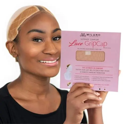 Milano Collection Lace Wig Grip Cap, nude 1 pack