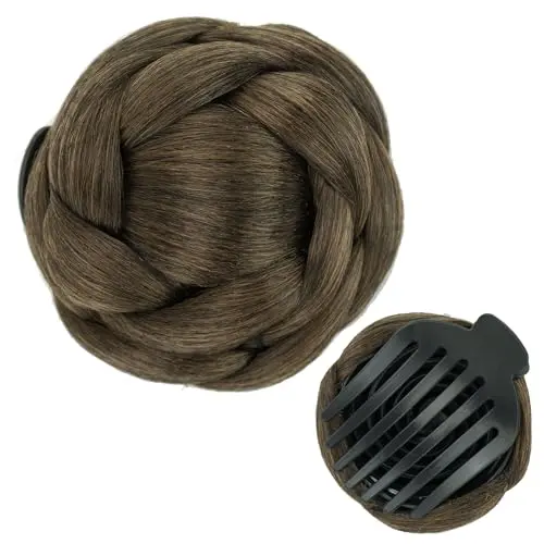 IMISSU braided chignon bun hairpiece in mix brown
