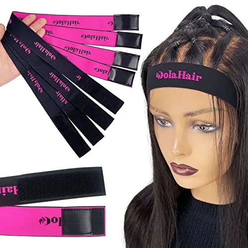 Dolahair pink and black elastic lace melting bands
