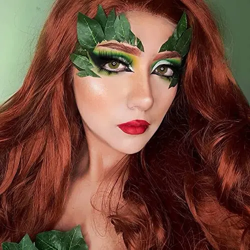 Angle Lucky copper red synthetic lace frontal wig with 13x4 Swiss lace and long wavy hair