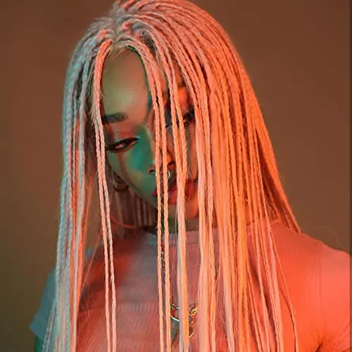 Platinum blonde lace front braid wig with simulated scalp