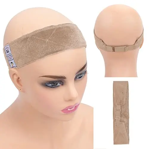 GEX beige adjustable buckle wig grip band