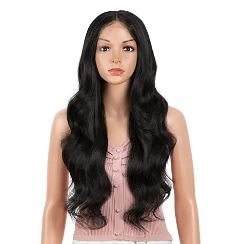 Joedir 26 inch big curly wavy synthetic lace front wig with HD lace and baby hair