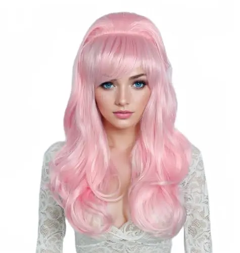 Linfairy Long Wavy Beehive Wig