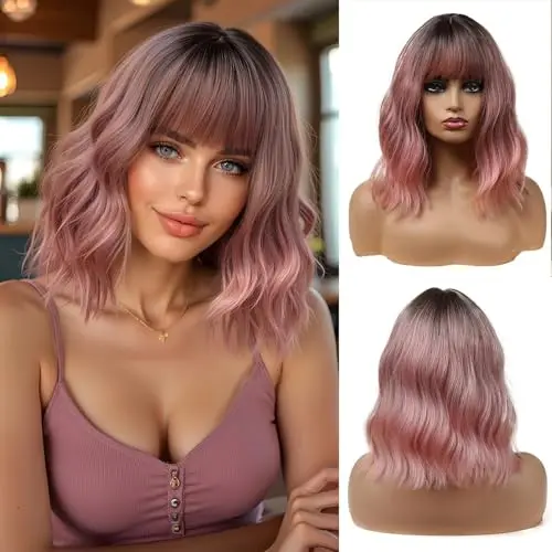 Esmee Short Wave Pink Ombre Bob Wig
