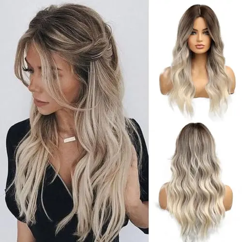 Esmee long wavy ombre brown to blonde wig