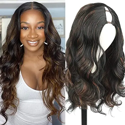 Aisaide Highlight Body Wave V Part wig in ombre brown