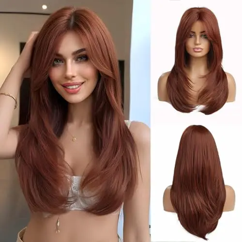 Esmee 20-Inch Straight Auburn Wig with Bangs