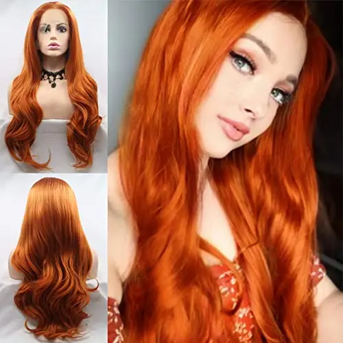AFBeauty Ginger Honey Orange Lace Front Wavy Wig