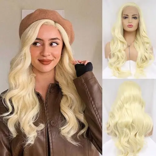 Angle Lucky 24 inch 613 loose wavy blonde HD lace front wig
