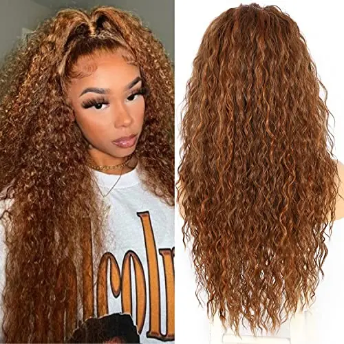 Sapphirewigs Curly Highlight Brown Wig