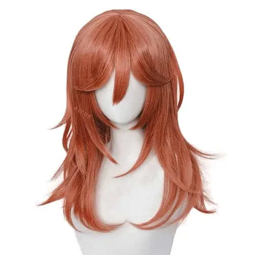 Aicos red wavy angel devil cosplay wig