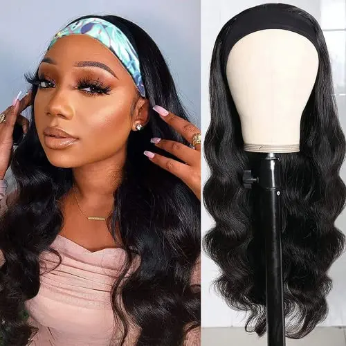TNICE 22 inch body wave human hair headband wig