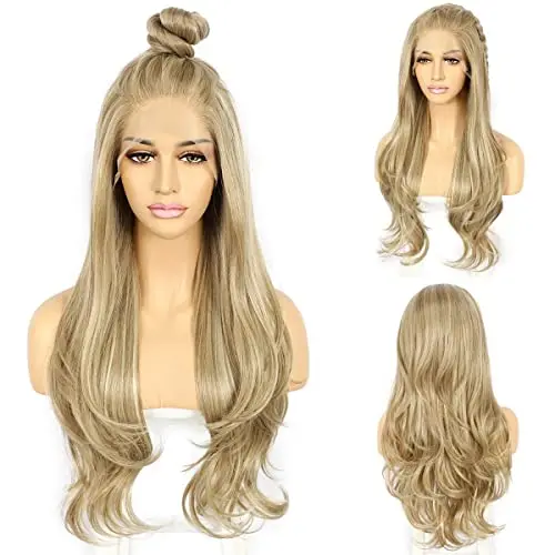 Sapphirewigs Blonde Free Part Lace Front Wig in long wavy style