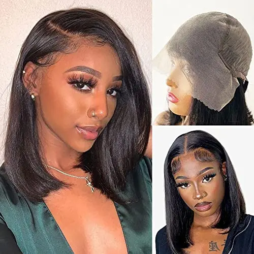 Black straight bob wig with 13x6 HD lace frontal