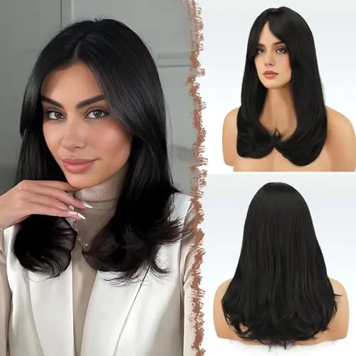 FESHFEN Layered Straight Wig with Bangs - product image