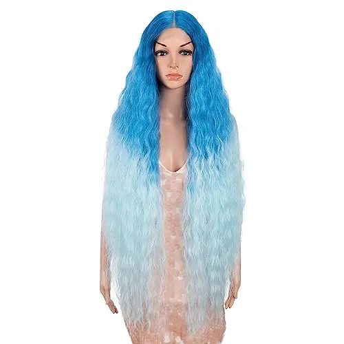 Style Icon 41-inch blue ombre lace front wig with baby hair
