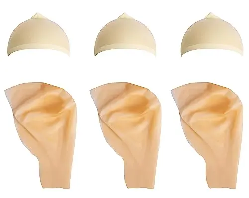 Wehhbtye Latex Bald Caps with bald wigs for costume and Halloween