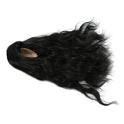 Tgoon black curly heat resistant doll wig with fringe for 1/6 dolls